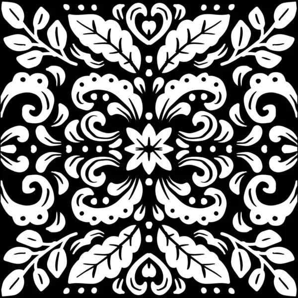 Decorativo Floreale Disegnato Mano Con Stile Mandala — Vettoriale Stock