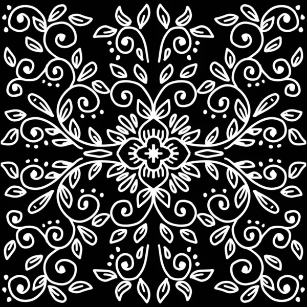 Décoration Florale Dessinée Main Avec Style Mandala — Image vectorielle