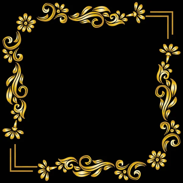 Цветочный Фон Ручной Работы Золота — стоковый вектор