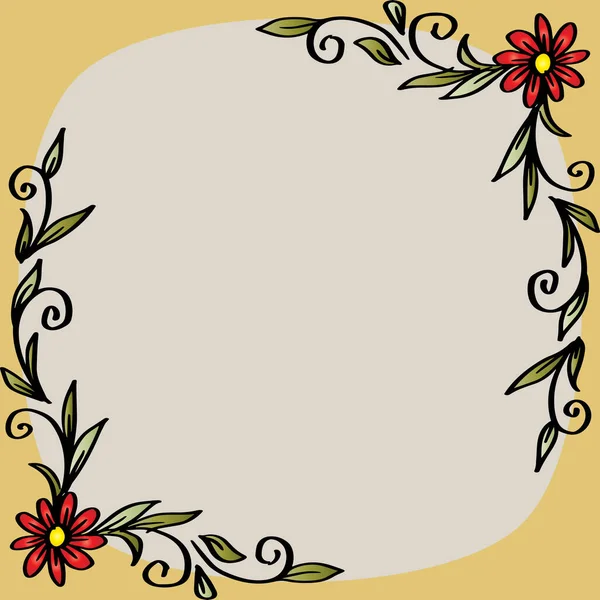 Dessin Main Cadre Floral Fond — Image vectorielle