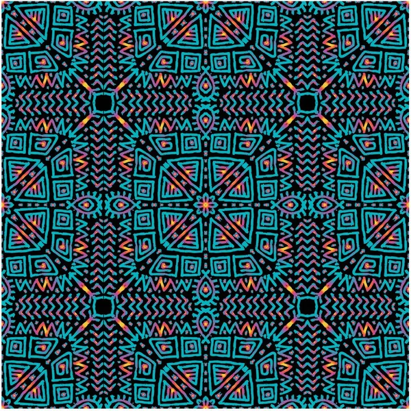 アフリカ民族のシームレスなパターン抽象的 幾何学的正方形のアフリカの幾何学的パターン — ストックベクタ