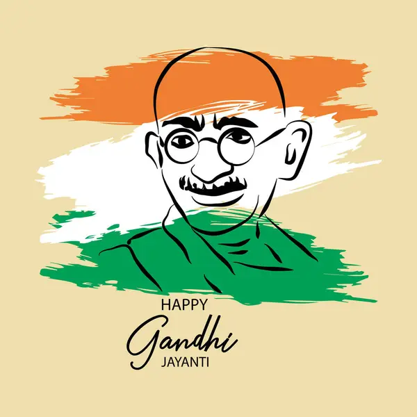 Mahatma Gandhi Hint Özgürlük Savaşçısı Ekim — Stok Vektör