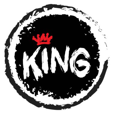 Kral El taçlı harfler çizdi. Vektör illüstrasyonu.