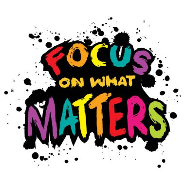 Neyin önemli olduğuna dair bir ipucu. Motive edici bir alıntı. El çizimi güzel harfler..