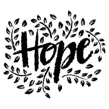  Umut kelimesinin el yazması harfleri. Tasarımınız için vektör illüstrasyonu.