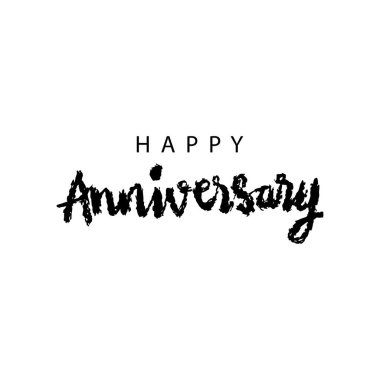 Mutlu yıldönümü mektupları. El çizimi kaligrafi. Vektör illüstrasyonu.