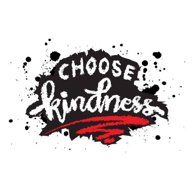 İyiliği seç. El çizimi fırça harflerinin vektör çizimi.