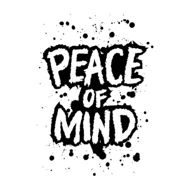 İçim rahat olsun. İlham verici bir alıntı. El çizimi harfler. Vektör illüstrasyonu.