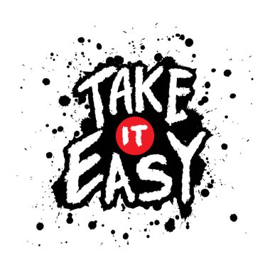 - Sakin ol. İlham verici bir alıntı. El çizimi harfler. Vektör illüstrasyonu.