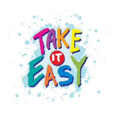 - Sakin ol. İlham verici bir alıntı. El çizimi harfler. Vektör illüstrasyonu.