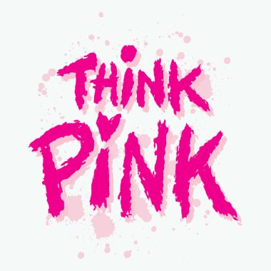 Pembe düşün. El çizimi harfler. Vektör tipografi posteri.