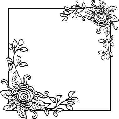 Güller ve yapraklarla süslenmiş çiçek deseni