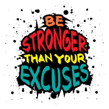 Bahanelerinden daha güçlü ol. El çizimi harfler. Vektör illüstrasyonu.