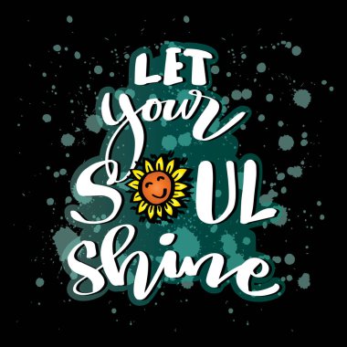 Gülümsemene izin ver. El çizimi vektör harfleri. Motivasyon alıntısı.