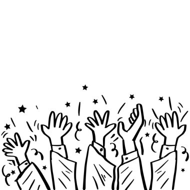 Bir grup insanın ellerini havaya kaldırdığı bir görüntü.