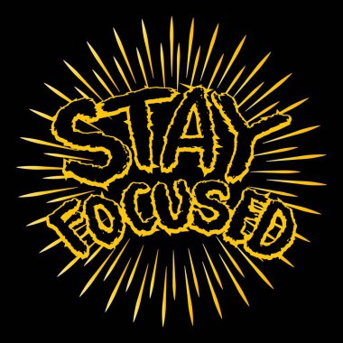 Dikkatini topla. İlham verici bir alıntı. El çizimi harfler.