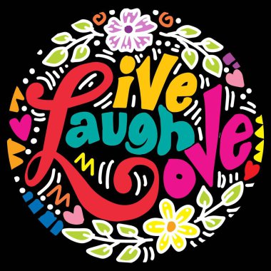  Canlı kahkaha aşkı. El çizimi harf cümlesi. Vektör illüstrasyonu.