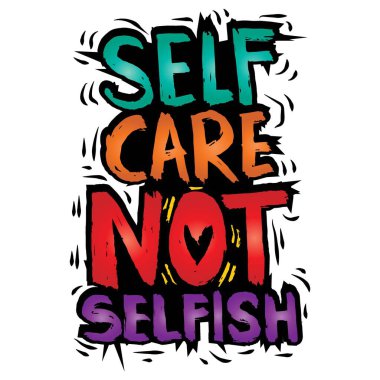 Kendine dikkat et, bencil olma. El çizimi harfler. İlham verici alıntılar. Vektör illüstrasyonu.