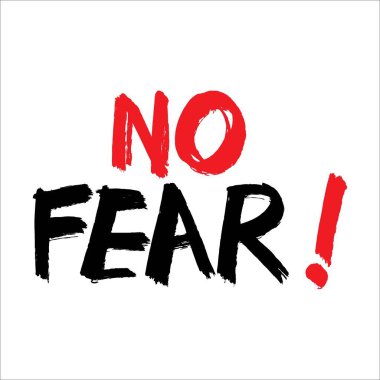 Korkmuyorum. Sosyal medya içeriği etiketi. Vektör el çizimi illüstrasyon tasarımı.