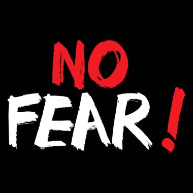 Korkmuyorum. Sosyal medya içeriği etiketi. Vektör el çizimi illüstrasyon tasarımı.