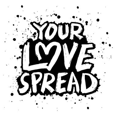 Aşkın yayıldı. El çizimi harfler. Vektör illüstrasyonu.