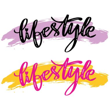  Yaşam tarzı. El çizimi harfler. Vektör illüstrasyonu