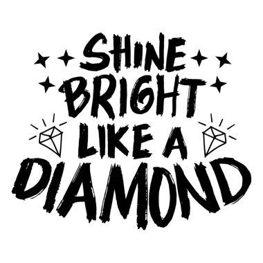 : Parıltıdan pırlanta gibi bir alıntı. El yazısı resimleme.