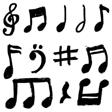 müzik notası simgesi siyah ve beyaz olarak ayarlandı