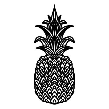 Ananas tropikal meyve simge vektör çizim