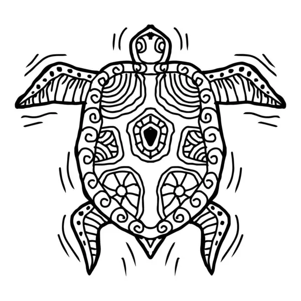 Karalama tarzında bir kaplumbağanın vektör çizimi 