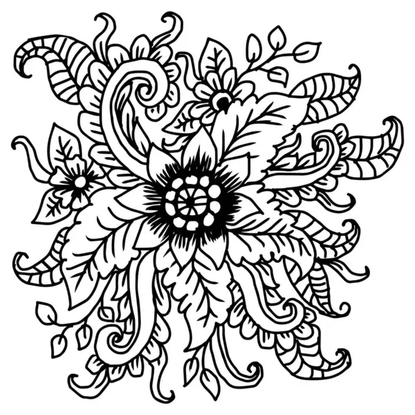 Elle çizilmiş çiçek süsü. Tasarımınız için vektör illüstrasyonu