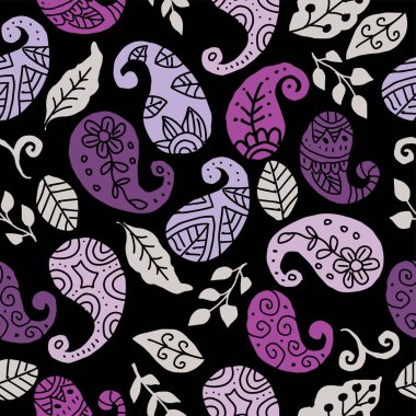 Dikensiz desenli, desenli karalama elementli. Vektör illüstrasyonu.