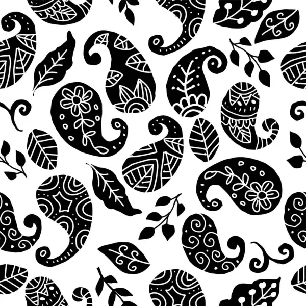 Dikensiz desenli, desenli karalama elementli. Vektör illüstrasyonu.