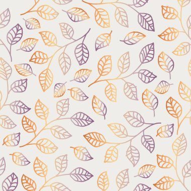 Yapraklı kusursuz desen. Tasarımınız için vektör illüstrasyonu