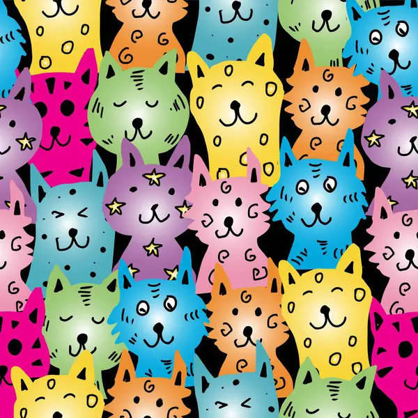 Renkli ve kaprisli Kedi Modeli Çizimi