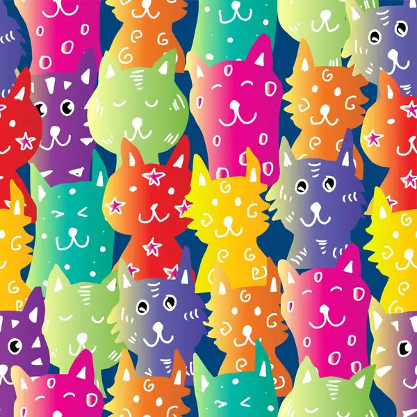 Renkli ve kaprisli Kedi Modeli Çizimi