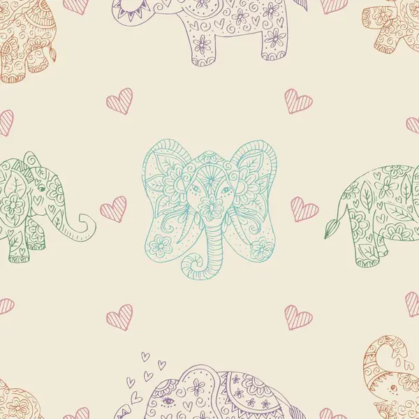 Filler ve kalplerle kusursuz bir düzen. Karalama biçiminde vektör illüstrasyonu.