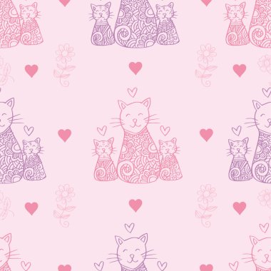 Sevimli kedi ailesiyle kusursuz bir düzen.