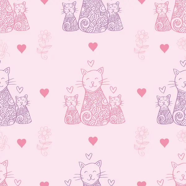 Sevimli kedi ailesiyle kusursuz bir düzen.