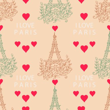 Eyfel kulesi ve kalpleri olan kusursuz Paris modelini seviyorum.