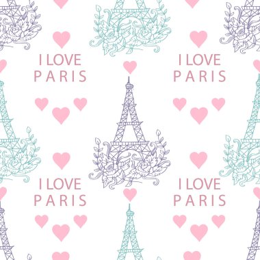 Eyfel kulesi ve kalpleri olan kusursuz Paris modelini seviyorum.