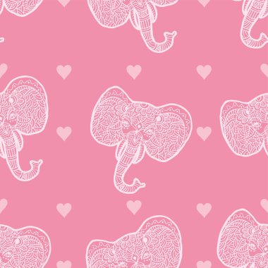 Filler ve kalplerle kusursuz bir düzen. Karalama biçiminde vektör illüstrasyonu.