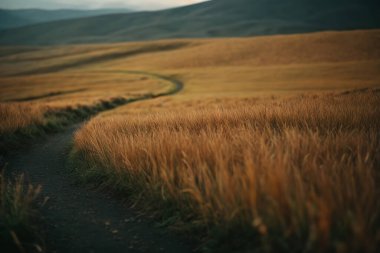 Aydınlatılmış tepeleri, yansımaları, mavi gökyüzü ve gün doğumunda sarı güneş ışığıyla yüksek dağları olan güzel bir manzara. Güzel dağları olan inanılmaz manzaralar