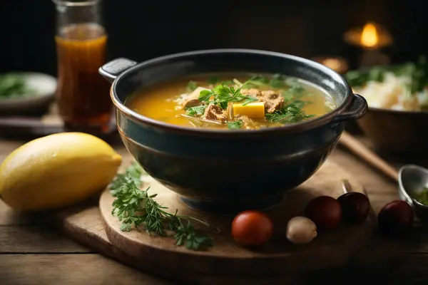 Homemade soup mixed with typical Indonesian spices