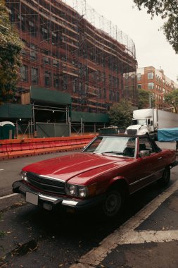 NEW YORK, USA - OCTOBER 11, 2022: American vintage car on urban street 