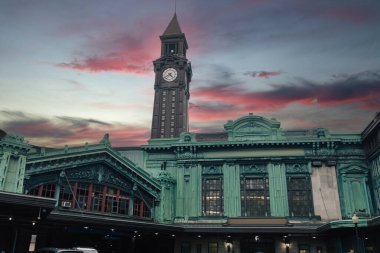 Lackawanna Clock Tower during sunset in New York City