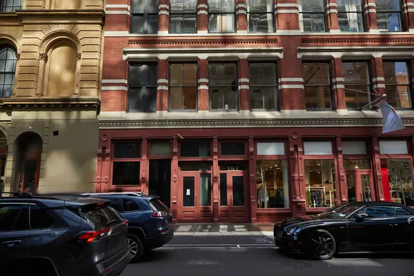 뉴욕시의 도로에 빈티지 건물과 — 스톡 사진