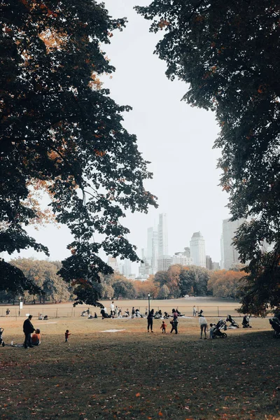 NEW YORK, USA - OCTOBER 11, 2022: People spending time in Central park — Photo de stock