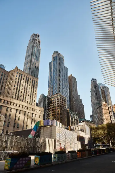 A view of skyscrapers in New York City. — Stock Photo