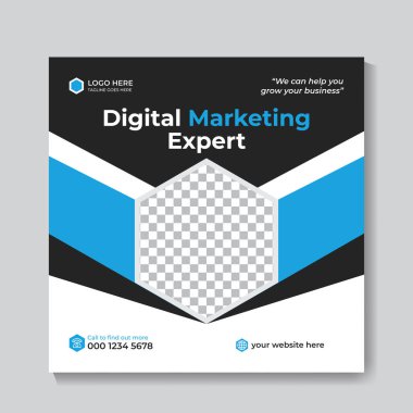 Corporate digital marketing agency instagram post and social media post design template
